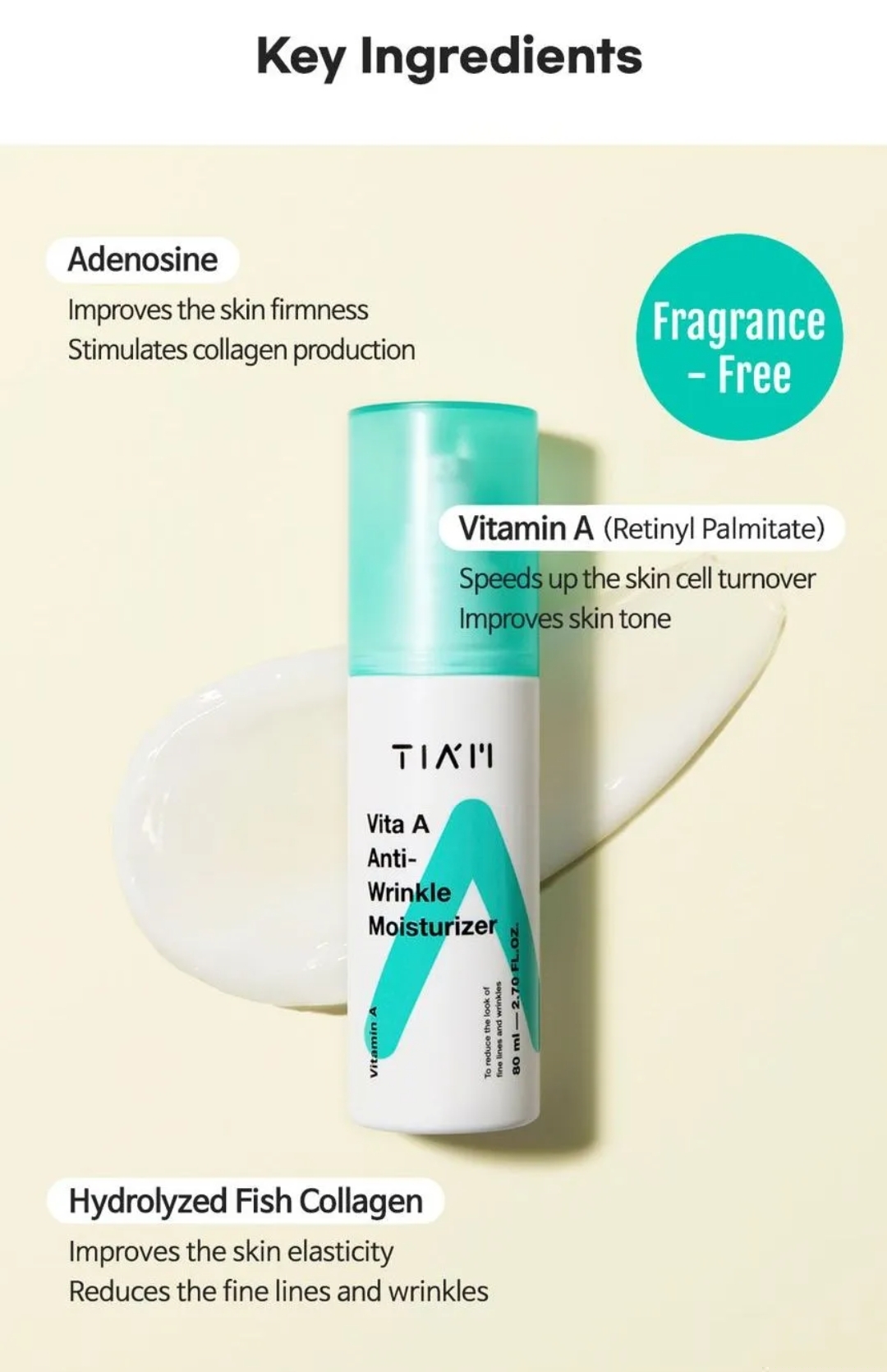 TIA'M - Vita A Anti-Wrinkle Moisturizer 80ml 6