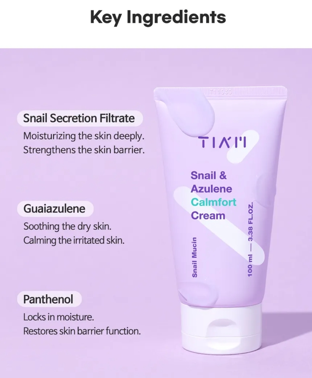 TIA'M - Snail & Azulene Calmfort Cream 100ml 6