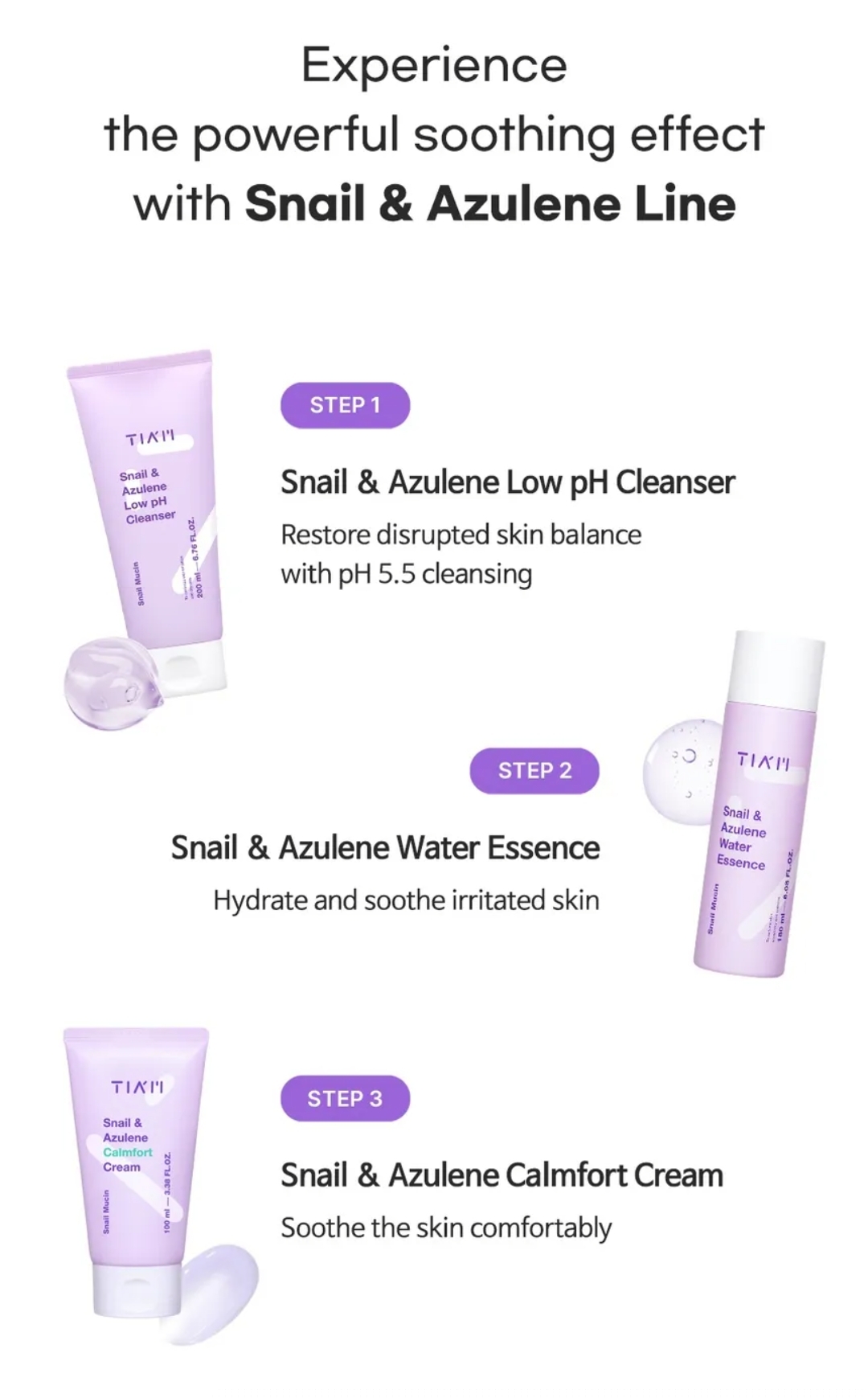 TIA'M - Snail & Azulene Calmfort Cream 100ml 9