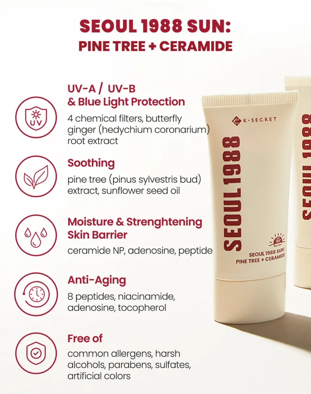 KSECRET - SEOUL 1988 Sun : Pine Tree + Ceramide 50ml 6