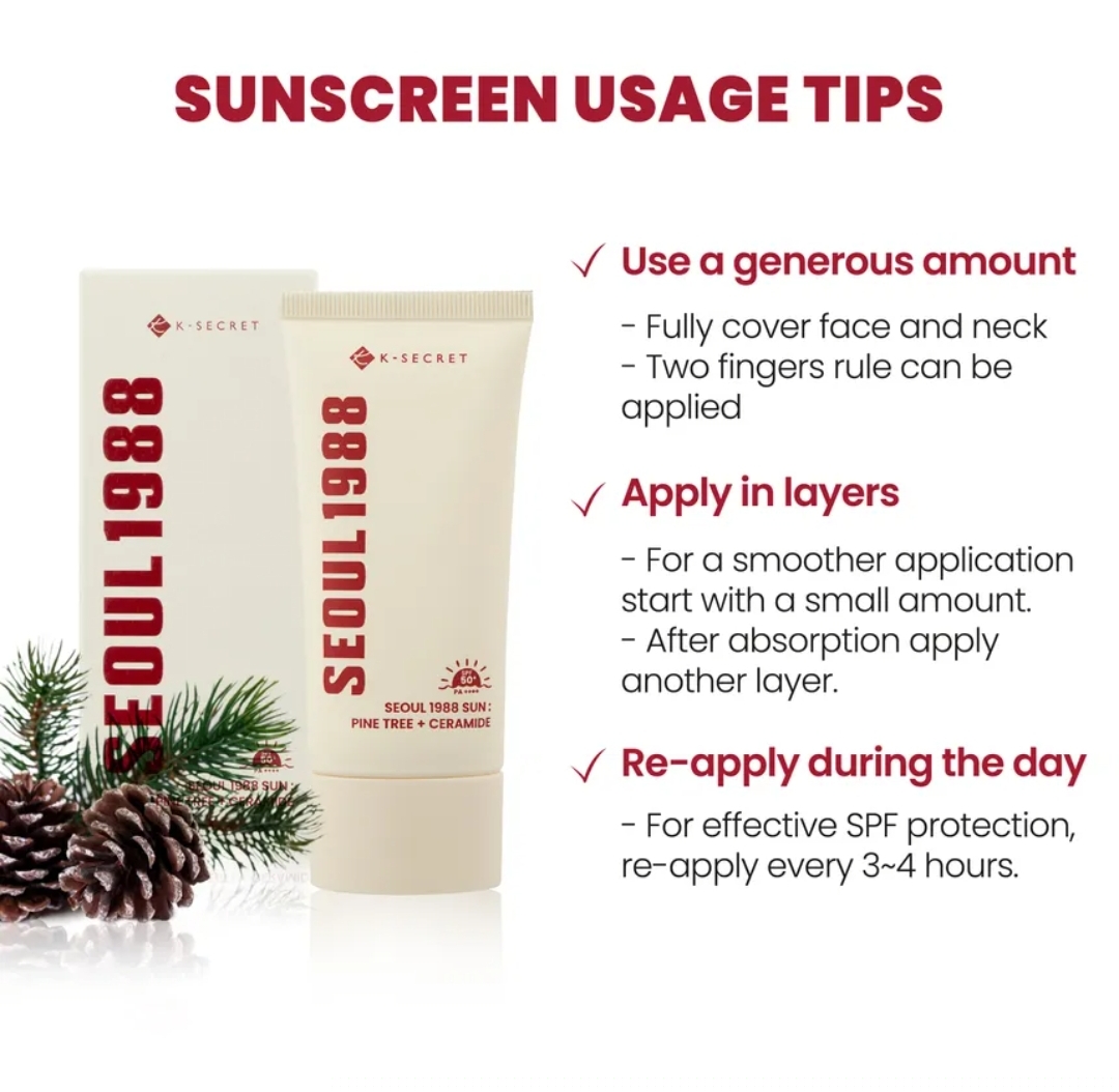 KSECRET - SEOUL 1988 Sun : Pine Tree + Ceramide 50ml 9