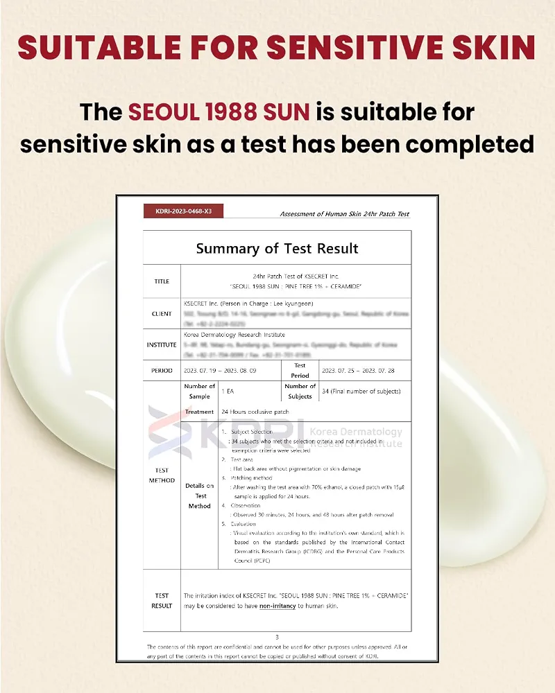 KSECRET - SEOUL 1988 Sun : Pine Tree + Ceramide 50ml 11