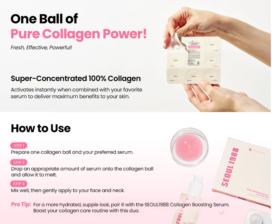 KSECRET - SEOUL 1988 Boosting Ball : Collagen 100% (35mg * 7) 3