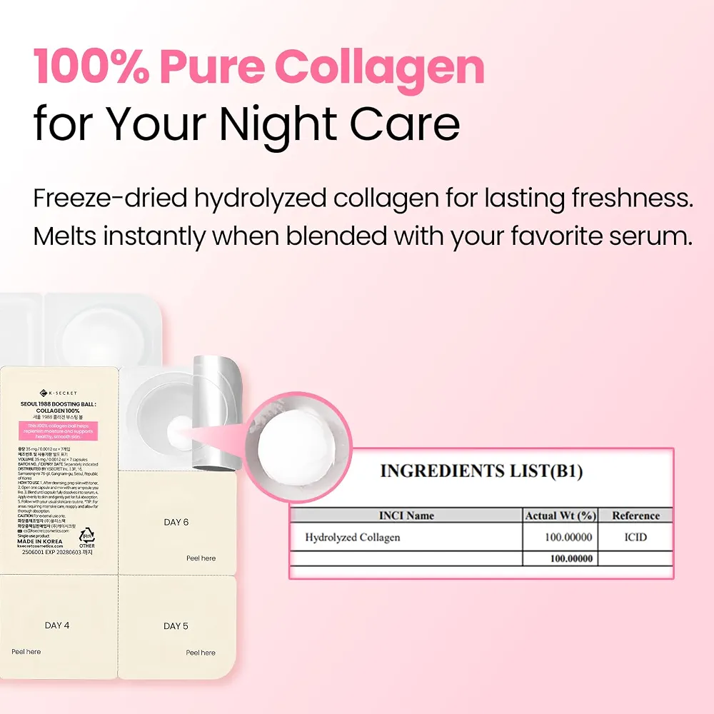 KSECRET - SEOUL 1988 Boosting Ball : Collagen 100% (35mg * 7) 5