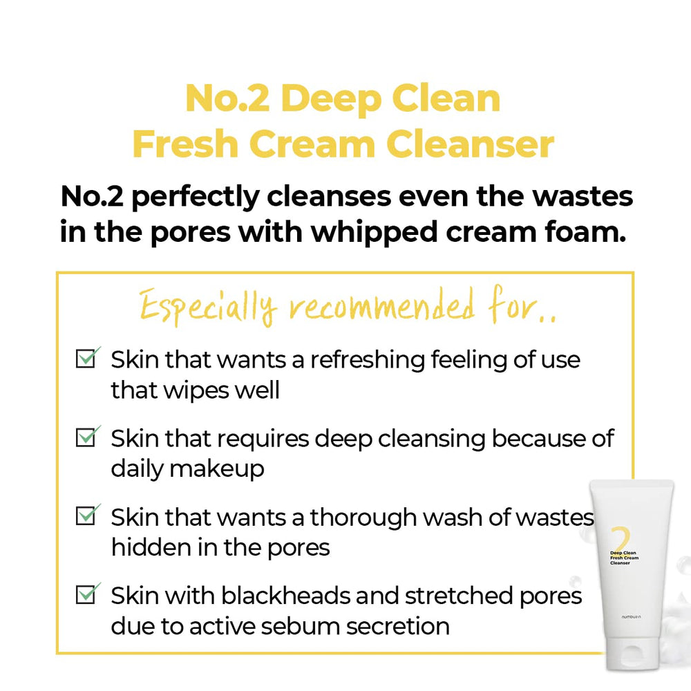 numbuzin - No. 2 Deep Clean Fresh Cream Cleanser 120ml 8