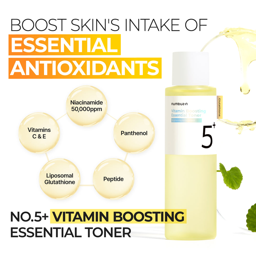 numbuzin - No.5+ Glutathione Vitamin Boosting Essential Toner 200ml 3