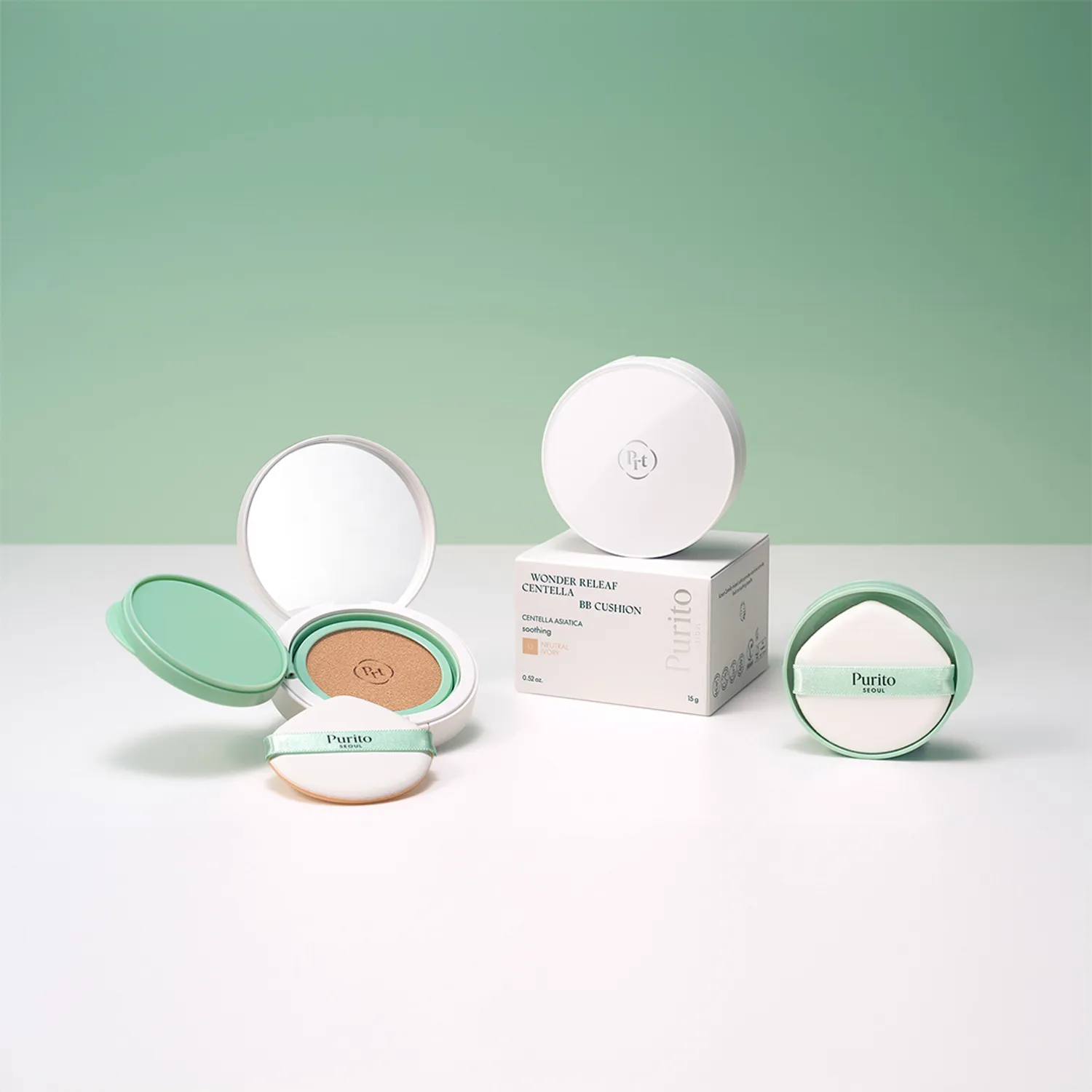 Purito SEOUL - Wonder Releaf Centella BB Cushion 13 Neutral Ivory 15g 7