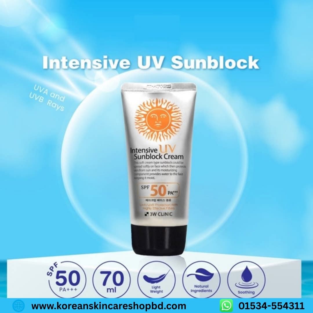 3W Clinic Intensive UV Sunblock Cream SPF 50+PA+++ 70ml 2