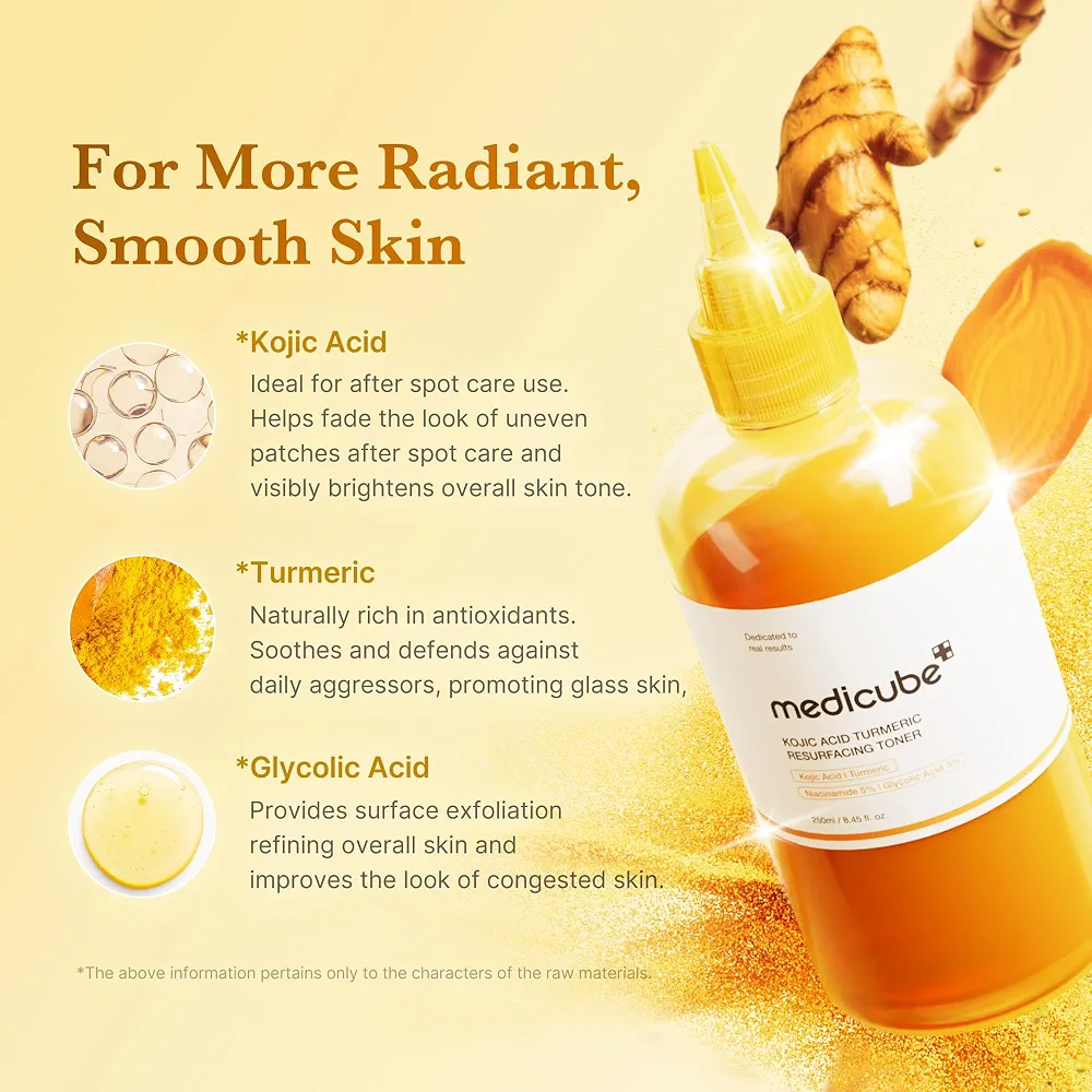 medicube - Kojic Acid Turmeric Resurfacing Toner 250ml 3