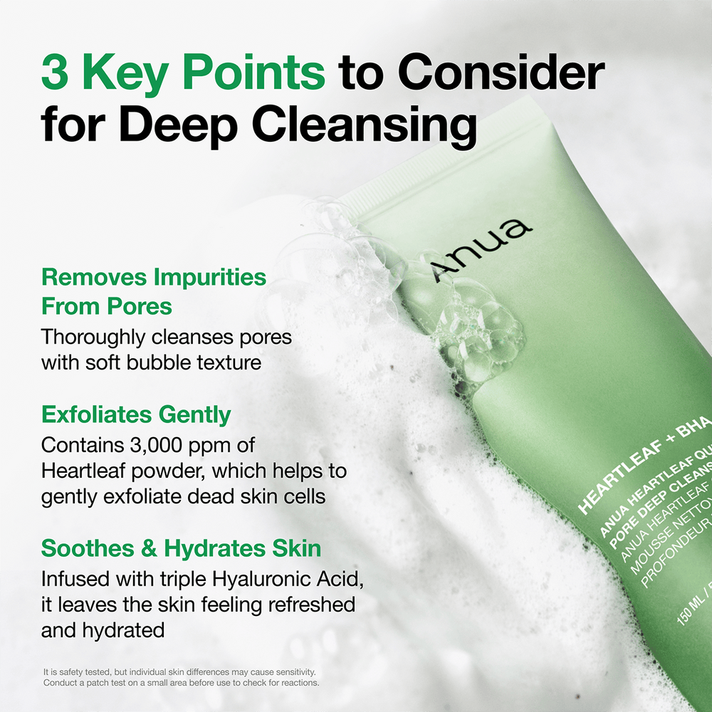 Anua - Heartleaf Quercetinol Pore Deep Cleansing Foam 150ml 8