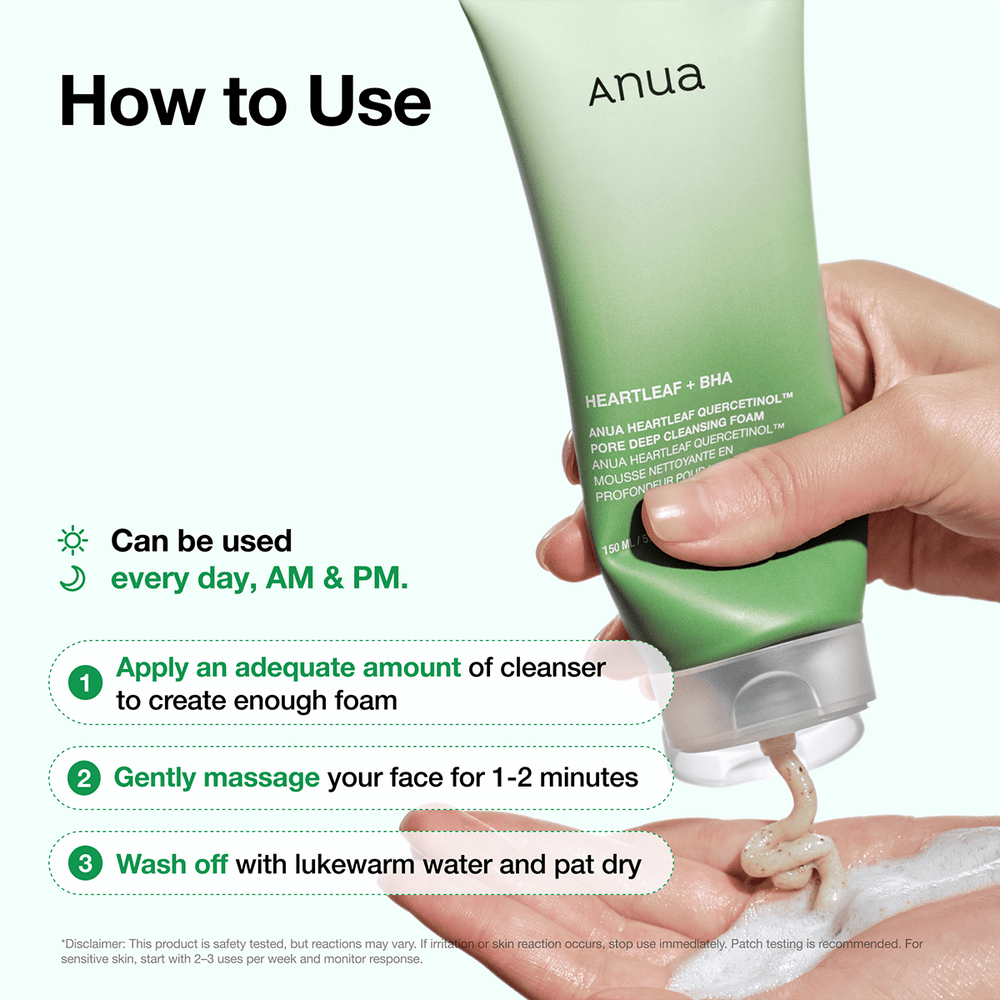 Anua - Heartleaf Quercetinol Pore Deep Cleansing Foam 150ml 9