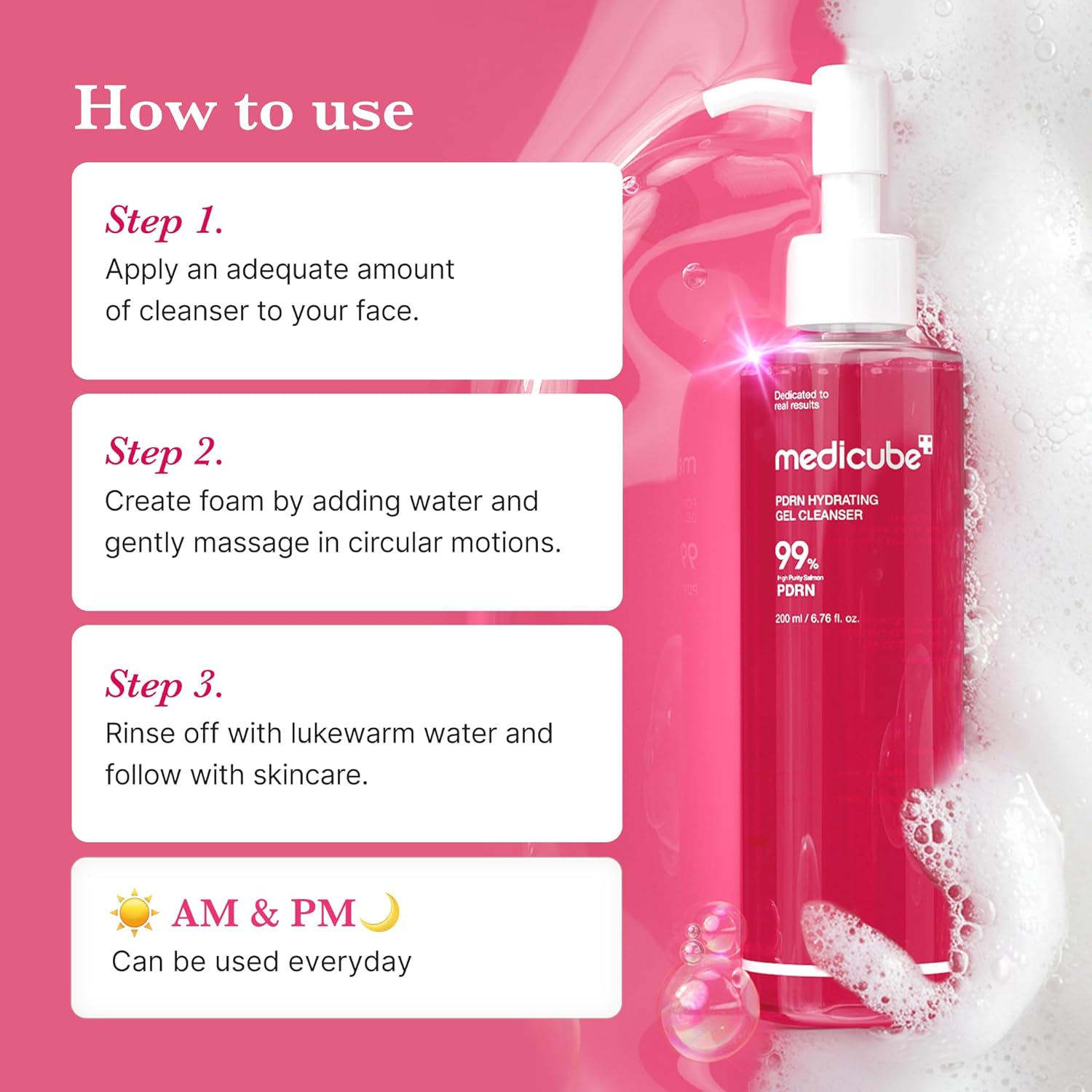 medicube - PDRN Hydrating Gel Cleanser 200ml 5
