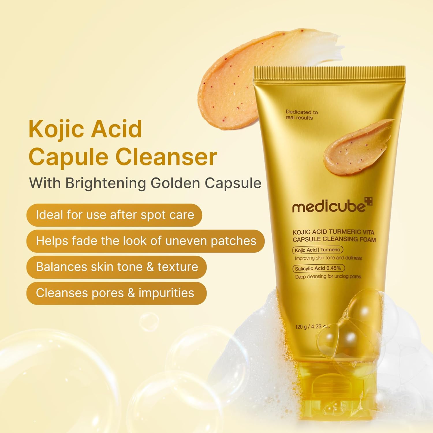 medicube - Kojic Acid Turmeric Vita Capsule Cleansing Foam 120g 2