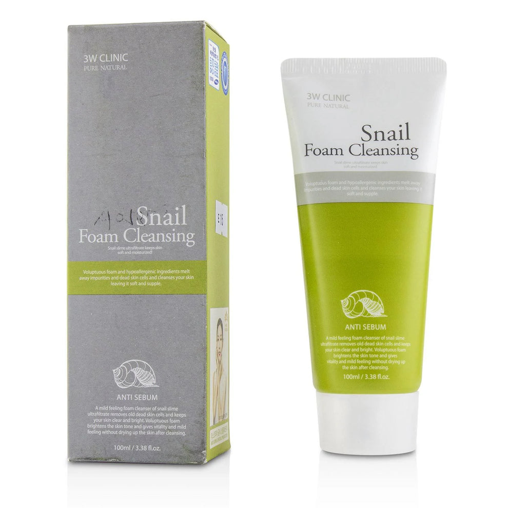 3W CLINIC Snail Foam Cleansing Anti Sebum 100ml 2