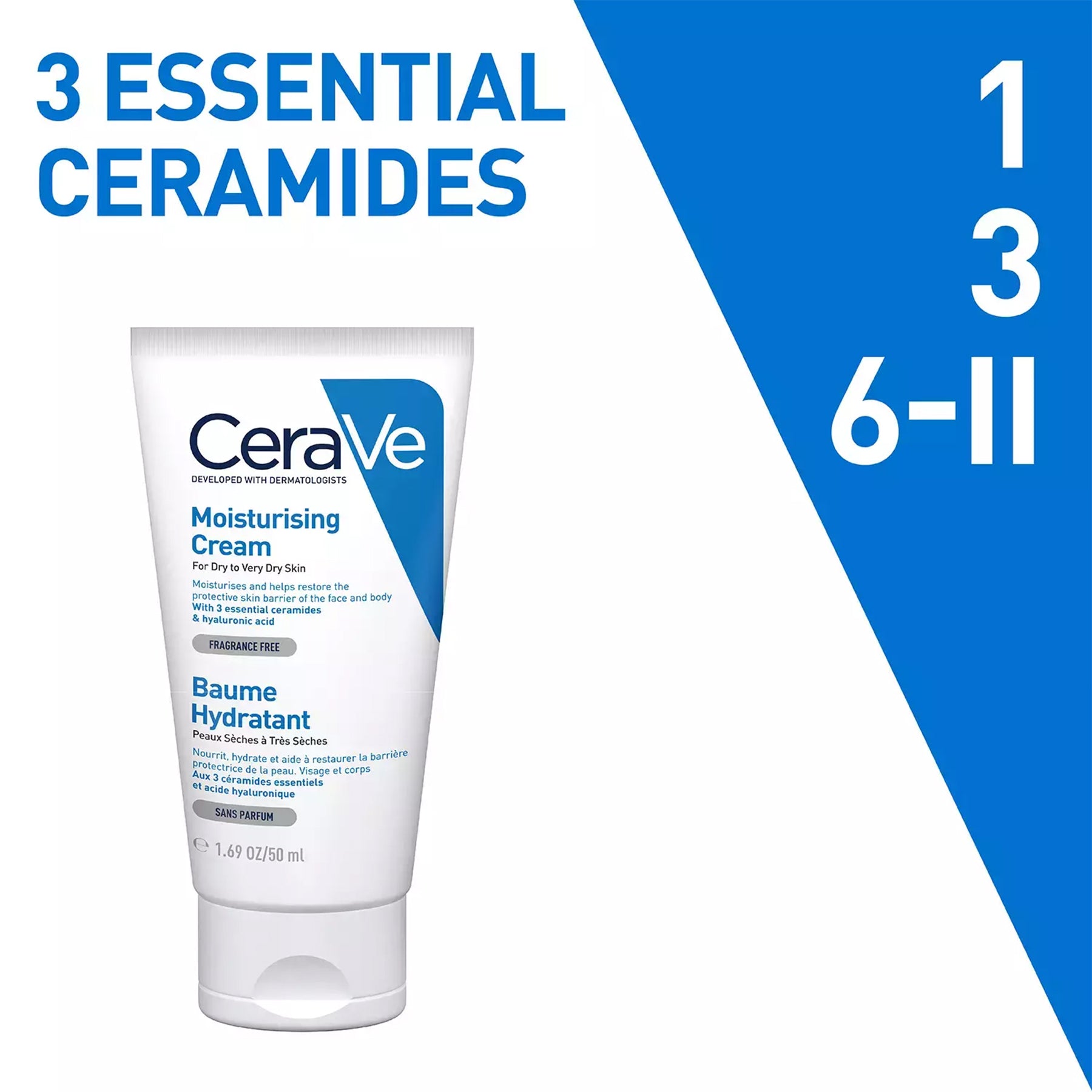 CeraVe Moisturising Cream For Dry To Very Dry Skin 50ml 3