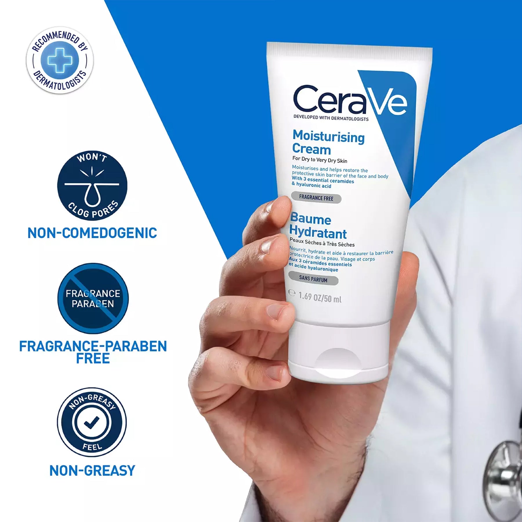 CeraVe Moisturising Cream For Dry To Very Dry Skin 50ml 4